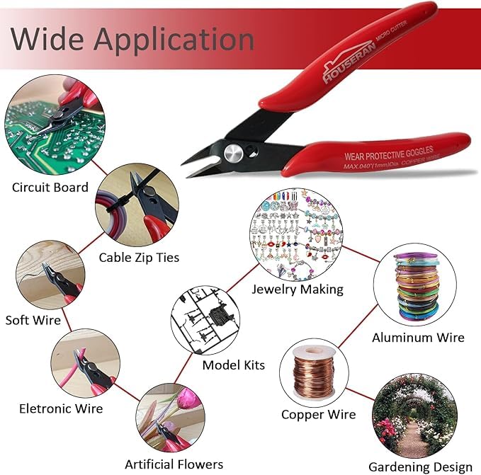 Wire Cutters, 20 PACK, 5 Inch Flush Cutter, Side Cutters - color: 20 Pack