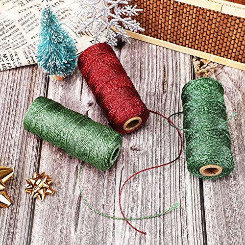 Pangda Christmas Twine Metallic Bakers Wrapping Twine, 1 mm, Red, Green - color: Red, Green, size: 1 mm