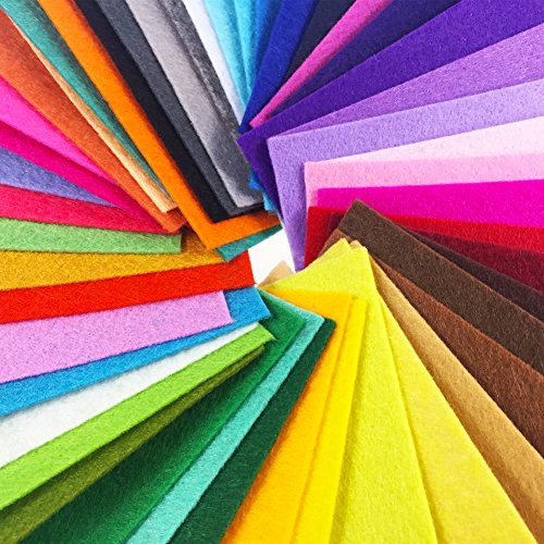 flic-flac 48PCS 8 x 12 inches (20 x 30cm) Assorted Color Felt Fabric Sheets Patchwork Sewing DIY Craft 1mm Thick … (20cm * 30cm, 48pcs) - color: 48pcs, size: 20cm * 30cm