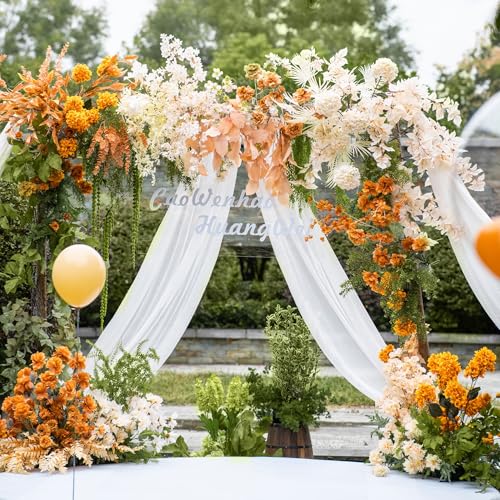 Wedding Arch Draping Fabric 1 Panel White Sheer Backdrop Drapes - color: White, size: 1 Panel