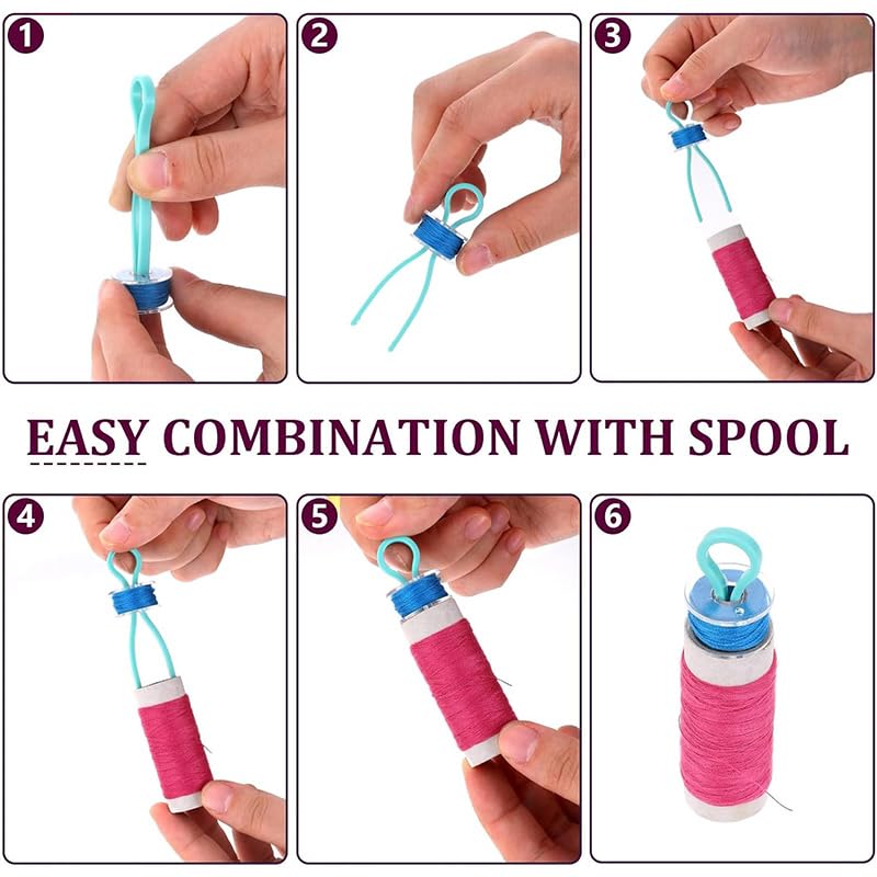 100 PCS Bobbin Holder – Colorful Bobbin Clips for Sewing Machine Accessories, Spool Organizer and Embroidery Supplies