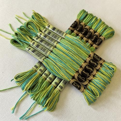 Magical Color Variegated Cross Stitch Thread Color Variations Embroidery Floss Pack, 8.7-Yard, Roaming Pastures, Pack of 12 Skeins