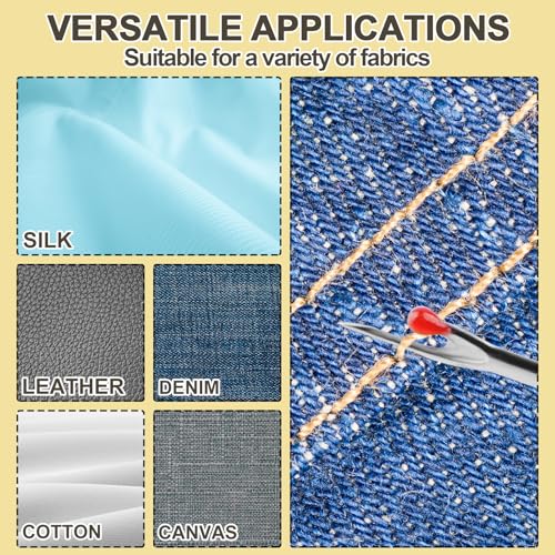 Automatic Needle Threaders Seam Ripper, Upgraded 3 in 1 Sewing Needle Threader Tool, 2Pcs Stretchable Quick Seam Rippers with Needle Storage for Hand Quilling, Embroidery Stitch Removal(Yellow) - color: Yellow