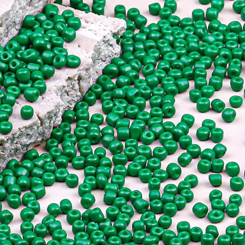 10150pcs 2mm Glass Seed Beads Bulk, 12/0 Mini Small Round Bead for Jewelry Making Tiny Craft Glass Seed Beads for Jewelry Making Bracelet Wrist Necklaces(Green) - color: Green