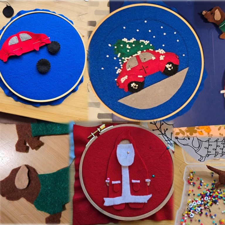 Water Soluble Embroidery Patterns Stabilizers, Stick and Stitch Embroidery Transfers Paper Tear Away Embroidery Stabilizer with Fun Designs for Stitching (Christmas x2) - color: Christmas x2