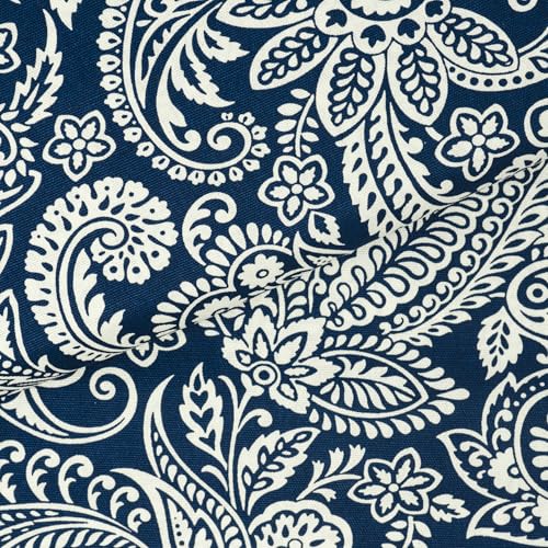 Stitch & Sparkle 100% Cotton Duck Cloth Print 45" Wide, DIY Project, Craft & Quilt Fabric for Sewing, Upholstery Home Décor, Cut by the Yard, Paisley Navy - color: Paisley Navy, size: Cut by the yard