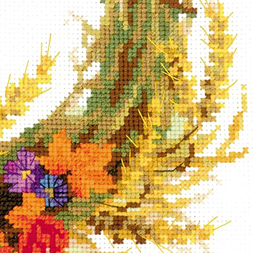 RIOLIS 1537 Wreath with Wheat Counted Cross Stitch Kit 11.75 x 11.75 in