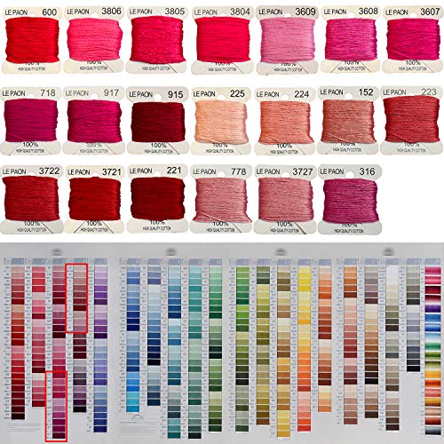 Premium Rainbow Color Embroidery Floss bobbins - Cross Stitch Threads - Friendship Bracelets Floss - Crafts Floss - 20 Bobbins Per Pack Embroidery Floss, Dark Plum Gradient - color: 600-316