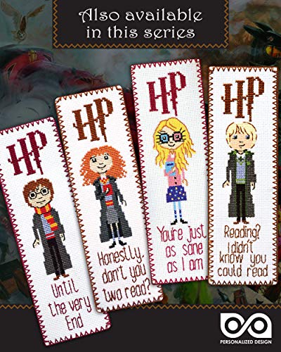 Personalized.Design Cross Stitch Kit 'How About a Nice Book?' - Ron Weasley Quote Embroidery Bookmark - color: Ron
