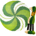Howie's Needlepoint Needlepoint Kits, 18CT Printed Embroidery Pattern Starter Kits, Stamped Patterns Canvas Kits(Green Peppermint,4x4inch) - color: Green Peppermint