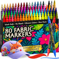 ARTISTRO 80 Fabric Markers for Clothes and Textiles - Acrylic Paint Pens - size: Pack of 80