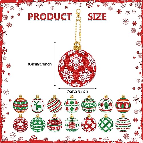 Yuxung 15 Pcs Christmas Diamond Art DIY Keychain Hanging Ornament, Classic - color: Classic
