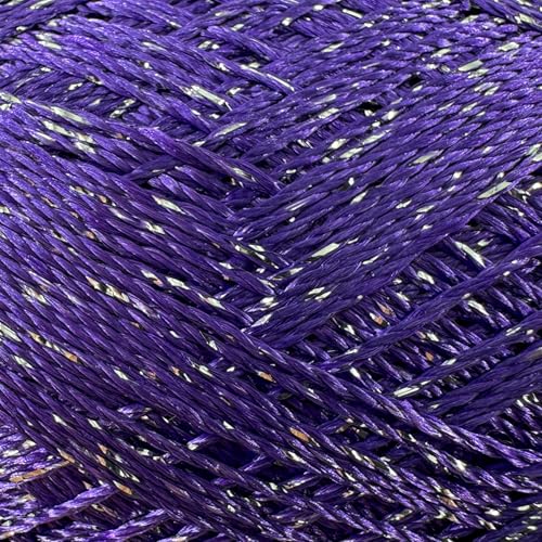 Shimmer Metallic Thread for Crochet, Lace, Embroidery,Purple,Silver Glitter - color: Purple, Silver Glitter, size: 1 Pack