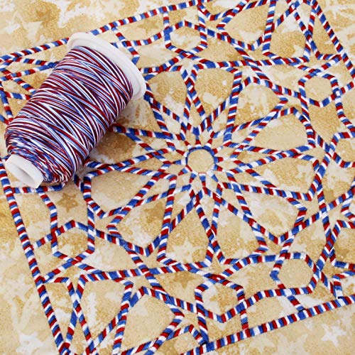 ThreadArt Multicolor Cotton Thread, 600M 40/3, Patriotic 0119 - color: Patriotic