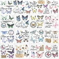 BBTO 12 Sheets Rub on Transfers for Crafts Wood Furniture DIY, 5.5" x 5.7" - style: Butterfly