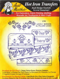 Lovely Borders for Pillow Cases Aunt Martha's Hot Iron Cross Stitch Embroidery Transfer
