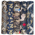5PCS Cotton Pattern Fabric Bundles Small Flower Pattern Japanese Style Fabric for Crafts Sewing Quilting Patchwork (Gold Pink) (10 * 10 Inch) - color: Gold,pink