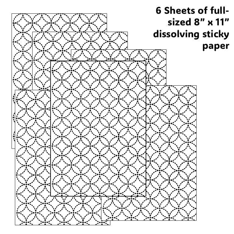 Sashiko Stick & Stitch Patterns, Japanese Embroidery Templates, Dissolvable Transfer Paper for Visible Mending (Larger) (Circles) - color: circles