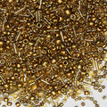 100g Mix Glass Tube Beads Bugle Beads,3500+pcs Glass Bulk Spacer Multi Size 2-6mm Kit for Jewelry Making DIY Craft Bracelets Necklace Earring Making (Golden Mixed) - color: Golden Mixed, size: 2-6mm