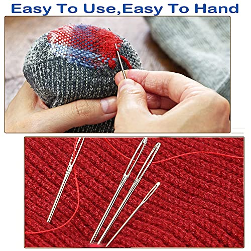 Orrdice 18+1PCS Large Eye Blunt Needles, Stainless Steel Yarn Knitting Needles, Sewing Needles, Crafting Knitting Weaving Stringing Needles,Perfect for Finishing Off Crochet Projects. - color: 18 PCS
