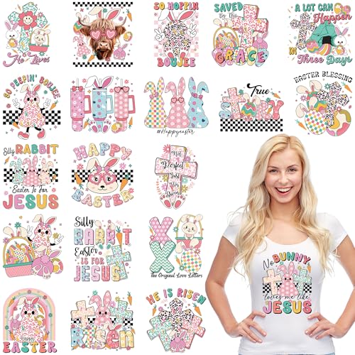 Easter DTF Transfers Ready to Press, Iron on Decals for T-Shirts - style: Easter120