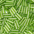 4200pcs Glass Bugle Beads, Mini Long Tube Seed Beads Bulk, Tiny Small Loose Spacer Embroidery Beaded for Bracelets Jewelry Making Sewing, Crafts, Christmas Ornaments, 2×6mm, Light Green - color: Light green