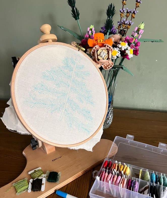 Nurge Premium Quality Beech Wood Embroidery Hoop, Cross Stitch Hoop with Gold Plated Adjustable Brass Screw for DIY Projects Ideal for Crafters,Beginners & Professionals - 5.12" Diameter & 0.62" Thick - size: 5.12" / 130mm Dia