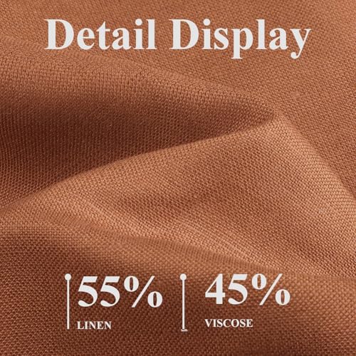 Linen Fabric | Soft, Breathable & Drapable Clothing Fabric | 55% Linen, 45% Viscose | for Dresses, Shirts, Skirts, Needlework, Lining (Brown, 1 Yard) - color: Brown, size: 1 yard