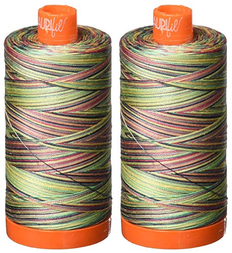 2-Pack - Aurifil 50WT - Marrakesh (3817) Variegated - Mako Cotton Thread - 1422 Yards Each2 - color: 2pk - Marrakesh 3817