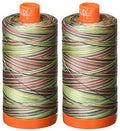 2-Pack - Aurifil 50WT - Marrakesh (3817) Variegated - Mako Cotton Thread - 1422 Yards Each2 - color: 2pk - Marrakesh 3817