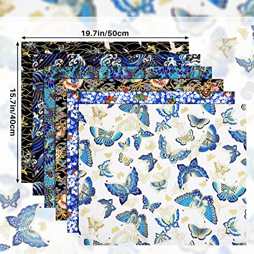 Japanese Style Fabric Squares Fat Quarters Cotton Bundle, Bright Style - color: Bright Style