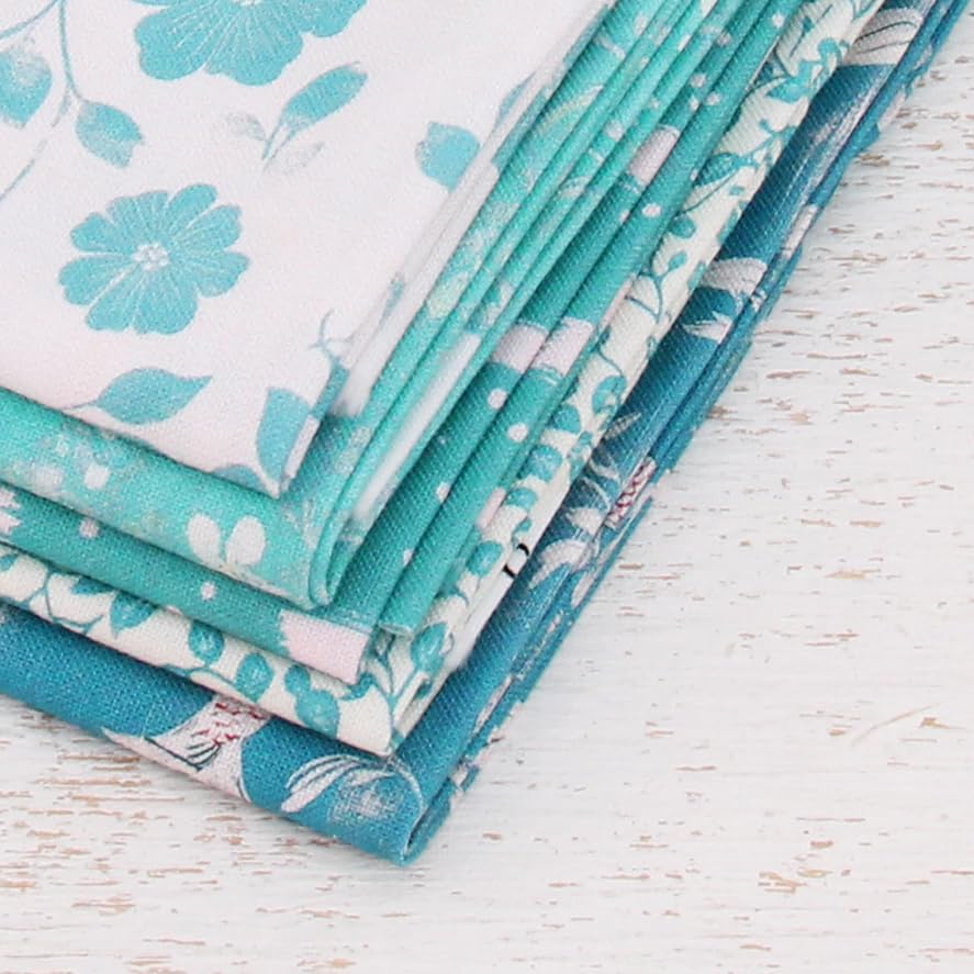 Threadart Vintage Aqua Hatch Cotton Quilting Fabric - 10 Yard Cut - color: Aqua Hatch, size: 10 YARD