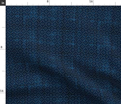 Spoonflower Fabric Sashiko Japanese Traditional on Petal Signature Cotton - size: Yard