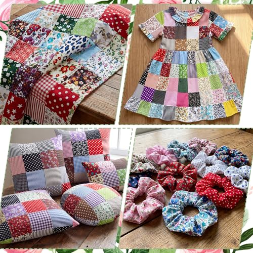 Tatuo 150 Pcs 4 × 4 Inch Cotton Fabric Squares Quilting, Vintage Floral - style: Vintage Floral