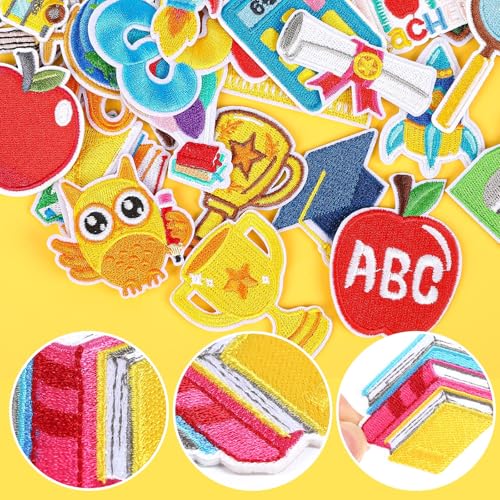 AUGSUN 36Pcs Back to School Iron on Patches for Teacher Students - style: Back to School