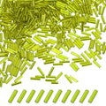 M METERXITY 1800-Pack Bugle Beads, 2x6mm Embroidery Craft Glass Bugle Tube Seed Beads for DIY Craft/Bracelet/Necklaces [Light Green] - color: Light Green, size: 2x6mm