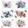6 Pcs Blooming Floral Rub-On Transfers for Furniture & Crafts, 8 x 12 Inch - style: Blooming Floral