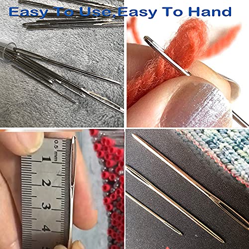 Orrdice 18+1PCS Large Eye Blunt Needles, Stainless Steel Yarn Knitting Needles, Sewing Needles, Crafting Knitting Weaving Stringing Needles,Perfect for Finishing Off Crochet Projects. - color: 18 PCS