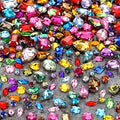WILLBOND 320 Pcs Sew on Rhinestone Acrylic Crystal Gems Mix Shape Mix Size