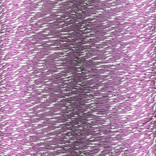 YarnArt Camellia Metallic Shimmer Fine Yarn – Polyester & Metallic Thread for Crochet, Embroidery & Jewelry Making – 20g & 50g Skeins, 192m (Mulberry Silver, 50g Skein) - color: Mulberry Silver, size: 50g Skein