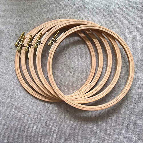 Beech Wood Embroidery Hoops - Small Round Craft Frames for Hand Stitching, Cross Stitch, DIY Art, Natural Wooden Hoops Small Wooden Craft Rings Round Stitching Frames (5pcs, 7 inch) - color: 5pcs, size: 7 inch