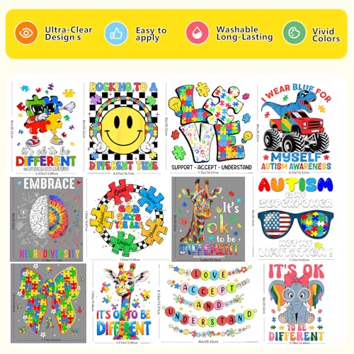 24 Sheets Animal Jigsaw Puzzle Iron on Transfers DTF Transfers - color: Independence Day-12