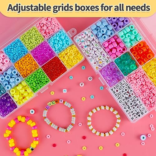IOOLEEM Bead Organizer Box, 15 Grids Adjustable Dividers Storage Box - color: Clear, size: 15 Grids Adjustable (1 pack)