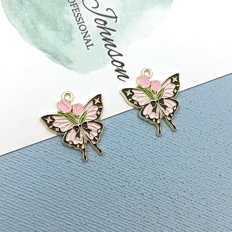 MAGNEECH 2pcs Pink Blue Butterfly-Themed Needle Minder Magnet，Magnetic Needle Minders for Cross Stitch and Embroidery - Keep Your Needles Secure