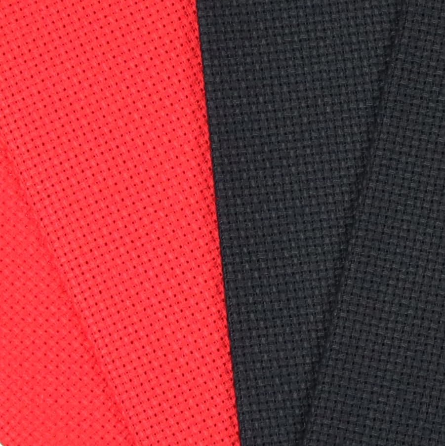 KCS 4 pc of 12" x 18"(30cmx45cm) 14CT Counted Cotton Aida Cloth Cross Stitch Fabric (Red+Black) - color: Red+black