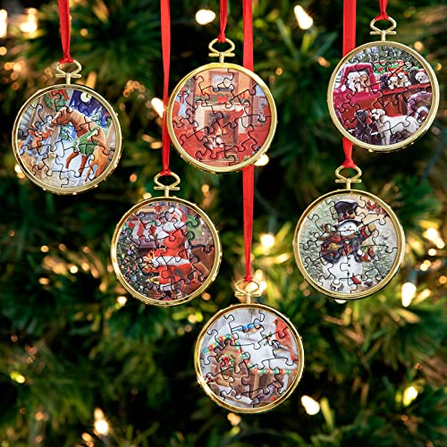 Bits and Pieces - Six Christmas Tree Puzzle Ornaments - Make Your Own Beautiful Ornaments for The Holidays