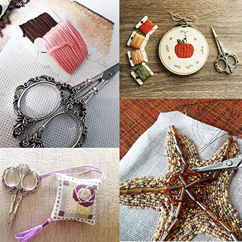 BIHRTC Vintage European Embroidery Sewing Shears for DIY Handmade Scissors