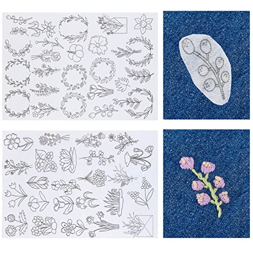 Lewtemi 50 Pcs Blossom Water Soluble Hand Sewing Stabilizers - color: Blossom