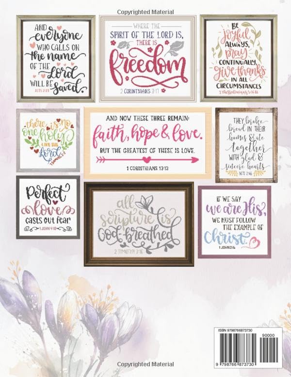 Counted Cross Stitch Pattern Book for Beginners | Scripture: Religious Easy Needlepoint Designs for Christian Adults and Kids