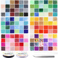Glass Seed Beads Kit 3mm Small Waist Beads 8/0 with Elastic String Tweezers for Jewelry Necklace Bracelets Earring Making (144 Colors)